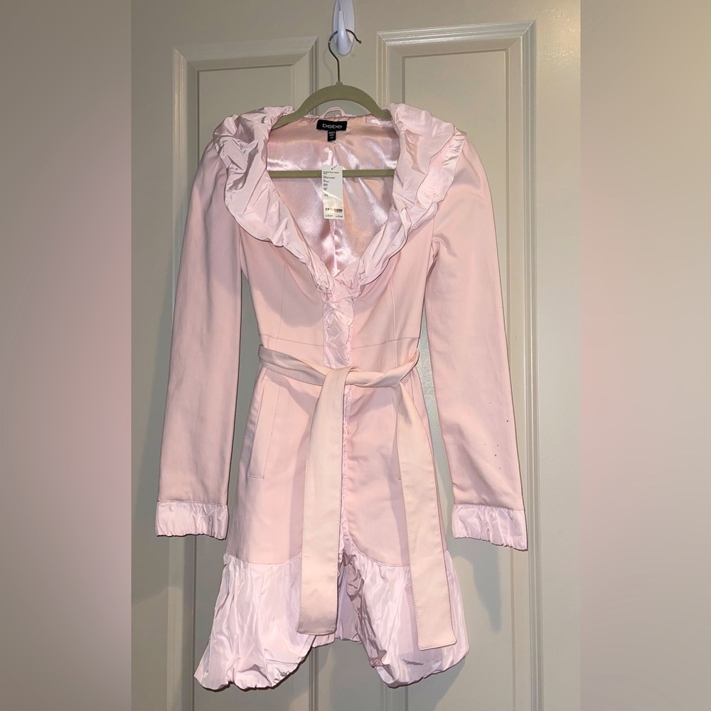 Ruching Detail Pale Pink Trench - Vintage - New w/ Tags - Never Worn - RARE 💎